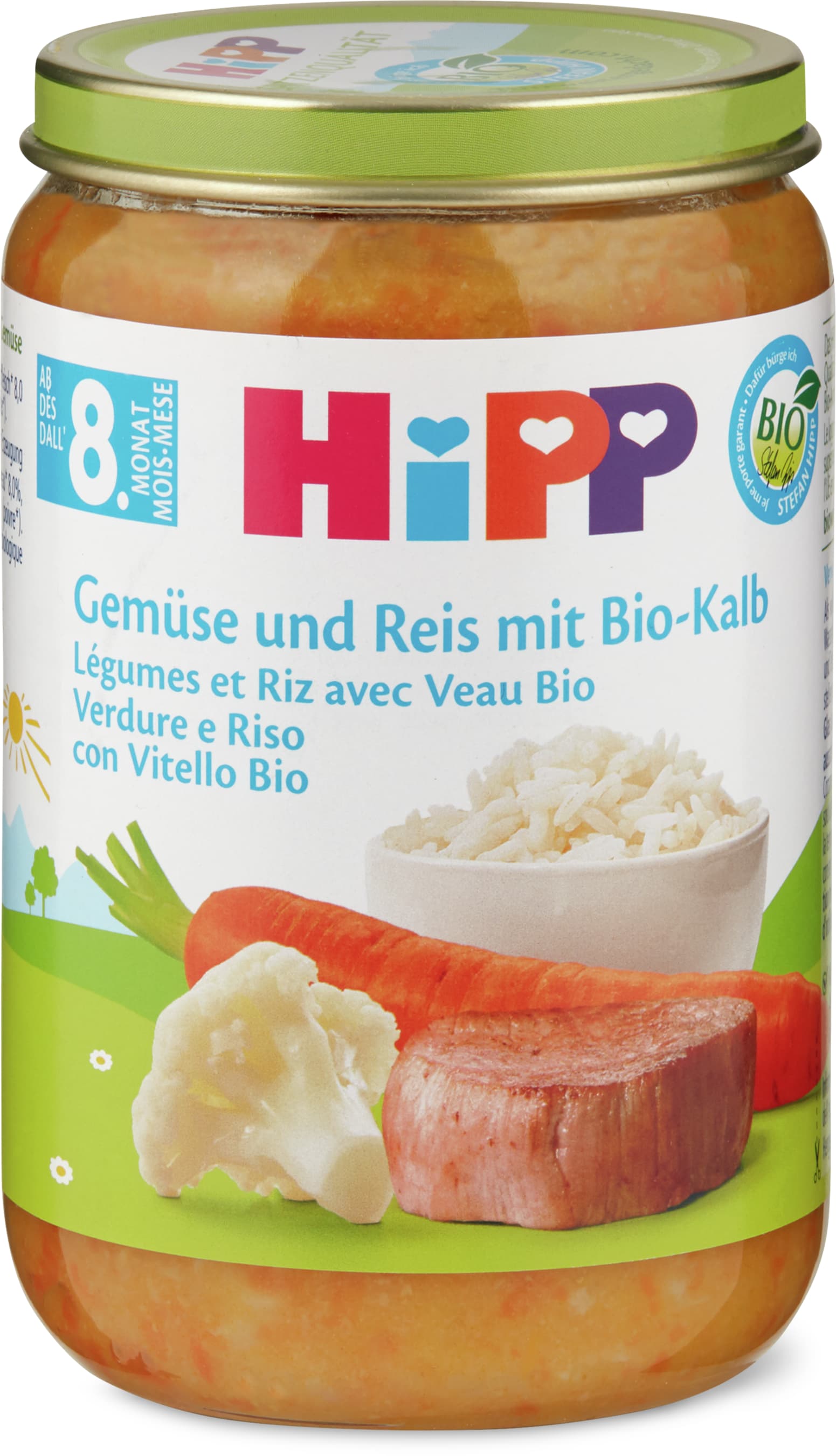 Hipp Légumes et riz au veau bio 220g